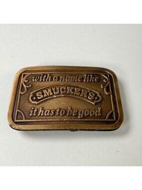 Smuckers Food Brand Advertising Jelly Jellies Jam Sandwich Vintage Belt Buckle